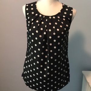 Sleeveless Black and White Polka Dot Cami